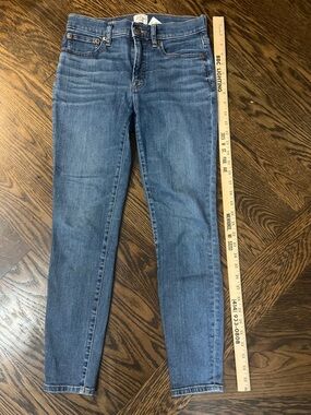 J. Crew Women's Medium Blue Skinny Jeans stretch 9 inch high-rise toothpick 27